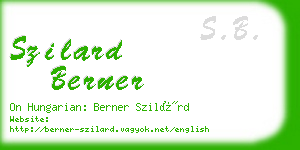 szilard berner business card